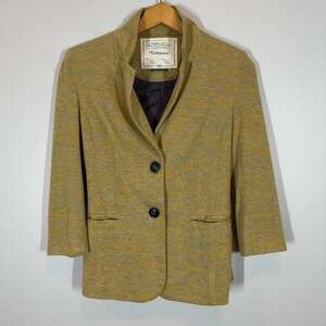 Cartonnier Anthropologie Knit Blazer Womens XS Mustard Yellow Marl Jacket